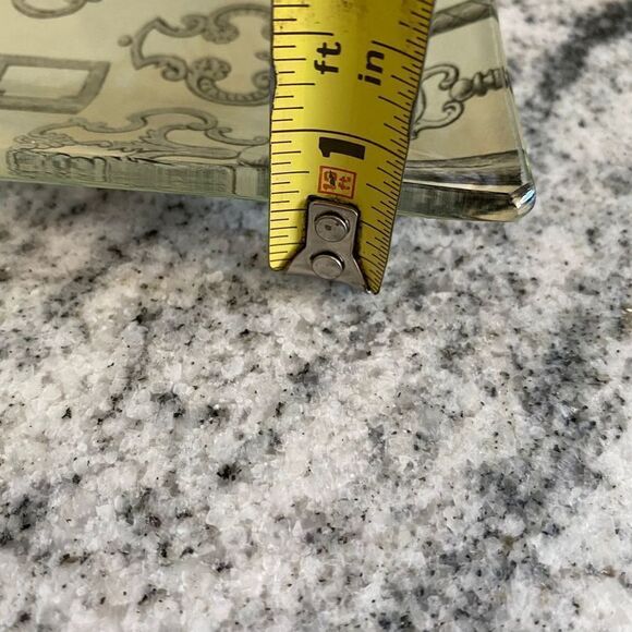 Glass Rectangle Key Tray Side Table Dish Catchall Entryway Home Decor - Picture 5 of 5